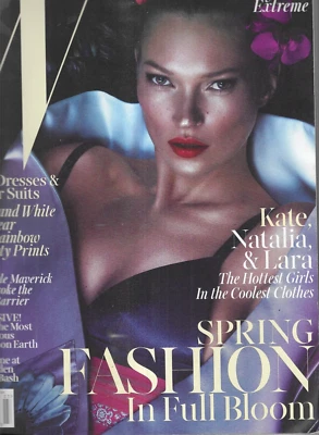 W Magazine Kate Moss Spring Fashion Mod Dresses Power Suits Party Prints 2013 - Image 1 of 4