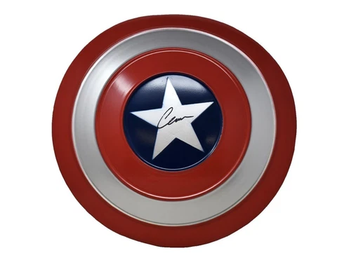 CHRIS EVANS SIGNED CAPTAIN AMERICA SHIELD MARVEL AUTOGRAPH BECKETT WITNESSED Cover