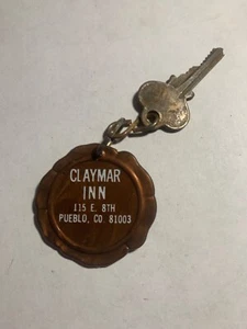 Claymar Inn Hotel Motel Zimmer Schlüsselanhänger & Schlüssel Pueblo Colorado #104 - Bild 1 von 2