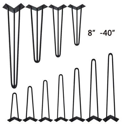 12" - 40" Hairpin Legs Metal Coffee Table Leg 16"  28"  30" Desk Furniture Legs - Image 1 of 4