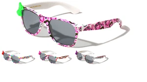 Kids Bow Classic Sunglasses with White Frame and Print (KW-10/BOW) *NEW* - Picture 1 of 7