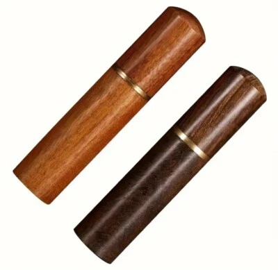 2er Set Aufbewahrung Holz Holzetui mit Schraubdeckel für Nähnadeln Handnadeln  - Bild 1 von 3