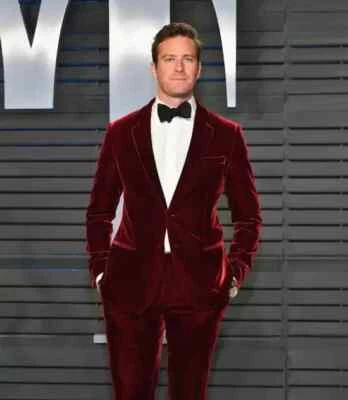 Esmoquin de terciopelo granate de 2 piezas para hombre - Esmoquin de boda granate 42" chaqueta 32" pantalón Foto 1 de 2