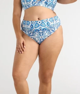 Parte inferior de bikini Sofia by Sofia Vergara para mujer XL 16-18 estampada cintura alta nueva con etiquetas - Imagen 1 de 6