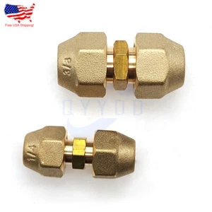 Conectores de junta de extensión de tubería de cobre con tuercas destelladas y conectores para 3/8 y 1/4"" - Imagen 1 de 6