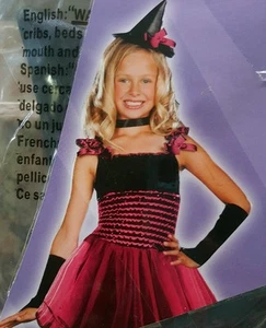 Disfraz de Halloween Accesorios Vestirse Juego Niña Sombrero Gargantilla Guantes Nuevo - Imagen 1 de 3