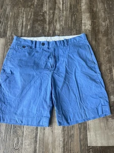 Brooks Brothers Blue Cotton Chino Shorts Size 36 Golf Work Preppy Flat Front - Picture 1 of 6