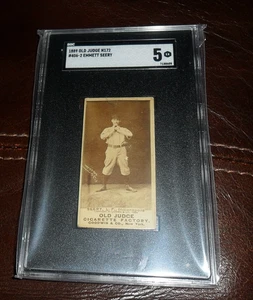 ⚾ 1889 N172 Old Judge #406-2 Emmett Seery INDIANAPOLIS Ball in Hands  SGC 5 EX - Picture 1 of 3