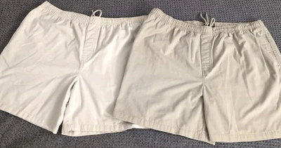Lote 2 Pantalones Cortos Puritanos Para Hombre XL 40/42 Caqui Cintura Elástica Cordón Bolsillos Chinos Foto 1 de 4