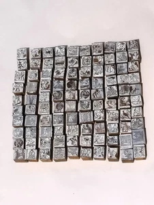 Lot of 100 John Hix Copper on Wood Letterpress Printing Blocks Comic Old Vintage - Picture 1 of 23
