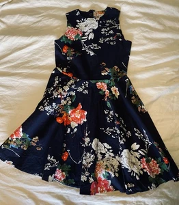 CUTE sleeveless Dress Girls 15-16Y Navy Floral Youth size 16 (close to Youth XL) - Picture 1 of 6