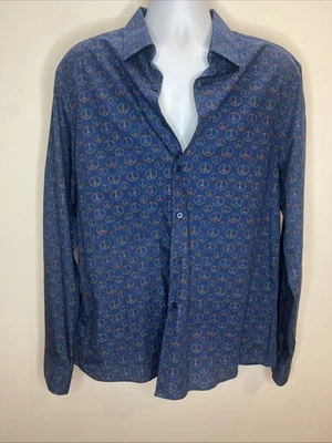 NWOT John Lennon Men's Blue Peace Colorful Dress Shirt XL - Image 1 of 4