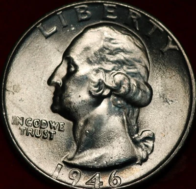 Uncirculated 1946-D Denver Mint Silver Washington Quarter - Image 1 of 2