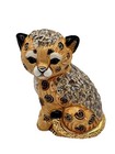 De Rosa Rinconada Baby Cheetah F448 Figurine HandMade Ceramic Gold Accents 2024