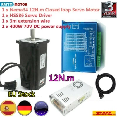 『ES』Nema34 12N.m Closed Loop Stepper Motor CNC Servo Driver DC70V Controller Kit - Imagen 1 de 4
