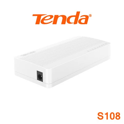 TENDA S108 V8.0 8 PORT SWITCH DESKTOP WALL MOUNT UNMANAGED ETHERNET NONE POE - Image 1 of 4
