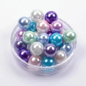 Glaswachsperlen Glas Perlen Farbmix-Pastell 6mm 8mm 10mm Schmuck Engel Basteln  - Bild 1 von 4