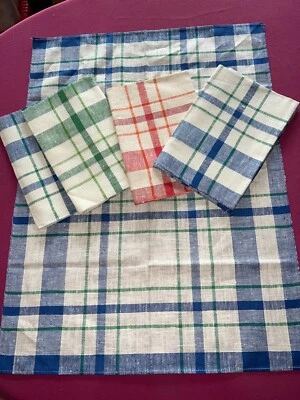 5 torchons vintage mais neufs en pur lin   74 cm x 56 cm T65 - Photo 1/4