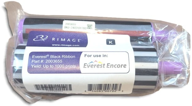 1-Piece RIMAGE EVEREST Black Ribbon (#2003655) for Rimage Everest ENCORE - Image 1 of 1