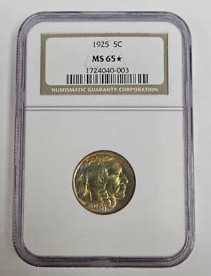 1925-P Buffalo Nickel NGC MS 65 *RARE Star Designation for Eye Appeal* [065PIB] - Image 1 of 4