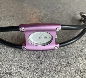 Cool Oui Bee Art Purple Enamel Ladies Watch Quartz Movement Bin C - Picture 1 of 6