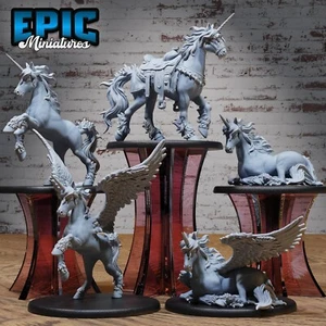 Unicorn Dungeons and Dragons Miniature D&D, Fantasy Tabletop Miniatures - Picture 1 of 12