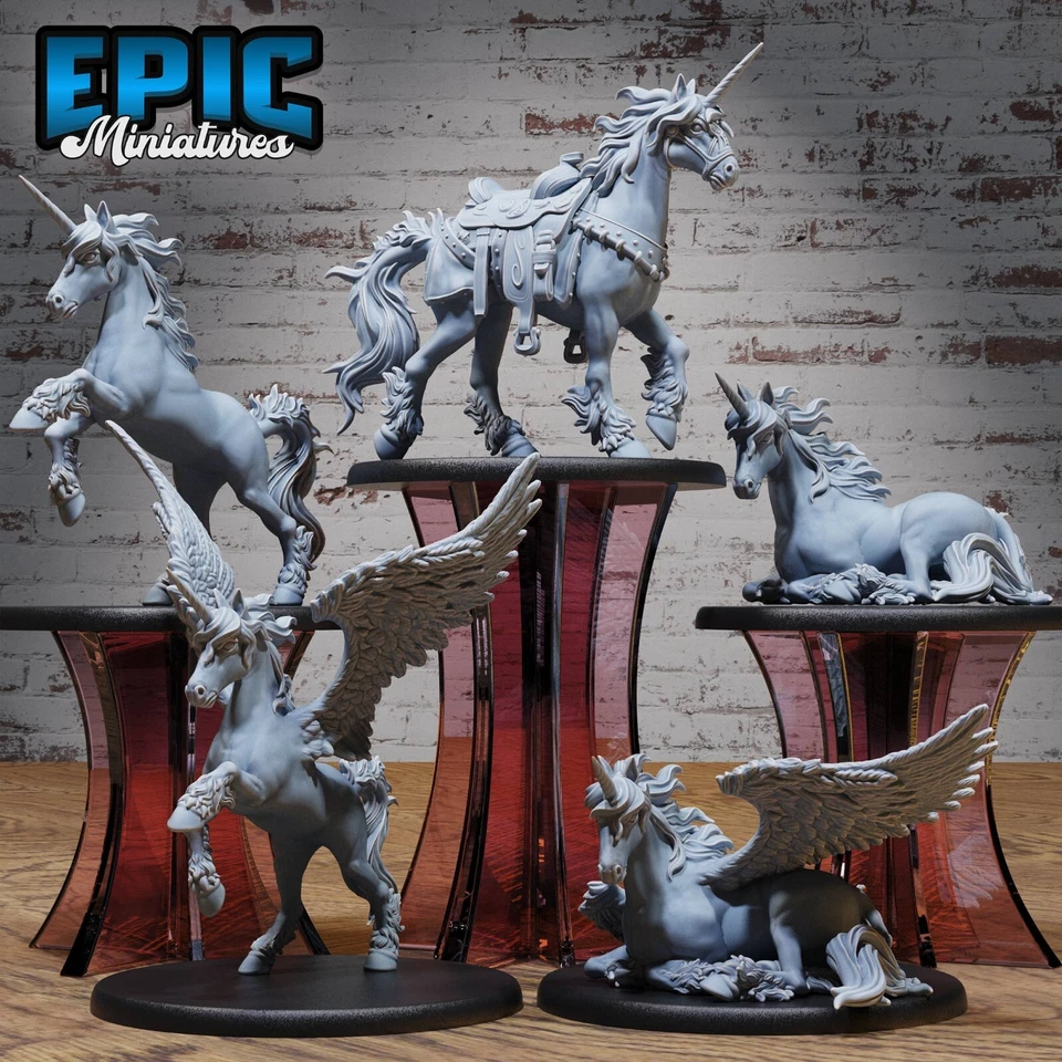 EPIC MINIATURES Unicorn Dungeons and Dragons Miniature D&D, Fantasy Tabletop Miniatures