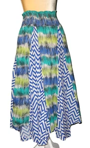 Chelsea & Theodore Skirt ~ Womens XL ~ Flare ~ Abstract ~ Asymmetrical Hem - Picture 1 of 11