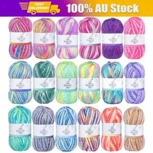 10x100g SUPER BLEND Multi Knitting Yarn Soft Acrylic Crochet Craft Art Wool Ball - Picture 1 of 59