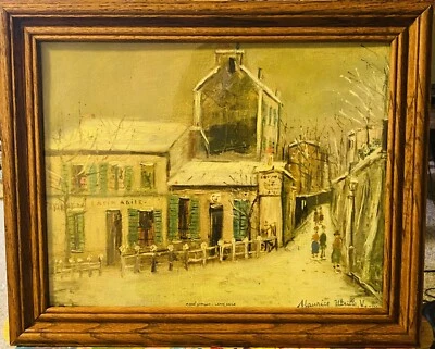 Maurice Utrillo, Lapin Agile en Invierno, Litografía Offset Foto 1 de 4