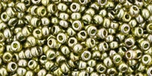 11/0, Toho Seeds, #457, Gold-Lustered GREEN TEA, 10g, TR-11-457 - Picture 1 of 1