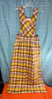 Vestido de Lana a Cuadros Vintage Pendleton Amarillo Rojo Marrón - Talla 12 Foto 1 de 3