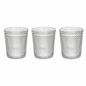 Set 3 Bicchieri Trasparenti Cc300 Diamante Vetro Trasparente - Foto 1 di 2