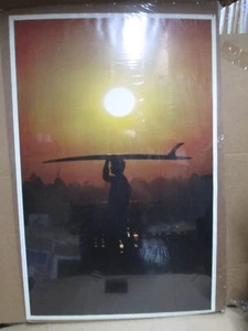 surf sunset vintage poster 1970's surfing 20219 - Picture 1 of 5