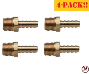 4-PACK! NEW!! 5/16"X1/2" Brass MALE NPT Barb Hose Straight Fitting 125-5D - Picture 1 of 4