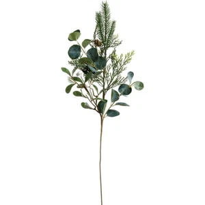 Mistletoe and Winter Leaves Mix 28" Faux Foliage Spray - Picture 1 of 2