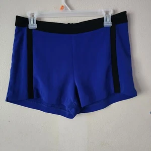Lush Womens Zip Up Blue Black Lounge Casual Shorts Size Medium - Picture 1 of 7