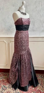 FLIRT by MAGGIE SOTTERO Purple Pink Sequin Ball Prom Theatre Costume Dress 8 - Picture 1 of 11