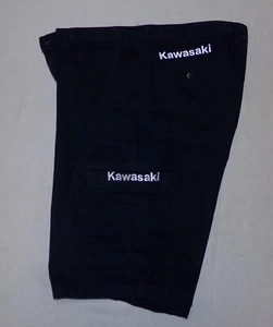 VERY GOOD CONDITION DICKIES BRAND KAWASAKI CARGO SHORTS BLACK VINTAGE--RARE - Picture 1 of 3
