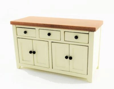 THE DOLLS HOUSE EMPORIUM Puppenhaus Creme & Nussbaum Sideboard Modern Küche Esszimmer Möbel