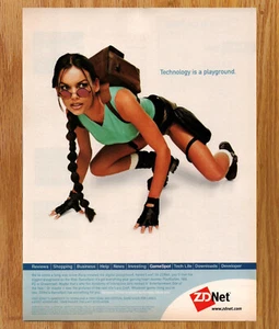 Lara Croft Tomb Raider ZDNet - Video Game Print Ad Poster Promo Art 2000 - Picture 1 of 3