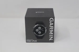 Garmin Fenix 5 Plus 010-01988-10, Multisport GPS Smartwatch, Silver w Black Band - Picture 1 of 9