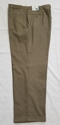 Mens Size 40x30 Taupe Club Room 100% Worsted Wool Flat Front Cuffed Pants - Image 1 of 3