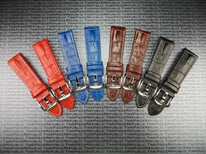 New 22mm Hornback Grain Leather Strap Black Watch Band for MONTBLANC Red Blue - Bild 1 von 41