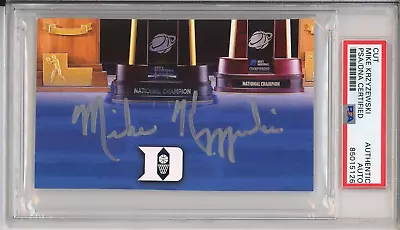 Mike Krzyzewski Duke Basketball SIGNED Cut Signature PSA DNA COA Autographed HOF - Image 1 of 2