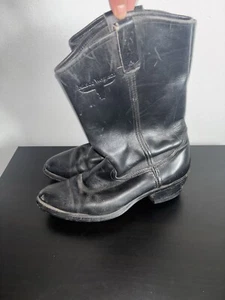 Vintage Mason Western Riding Boots Black Leather Cowboy Men’s 10.5 - Picture 1 of 17