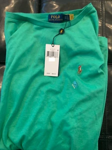 NWT Men's XL Polo Ralph Lauren Green Solid Crew Shirt T-Shirt Classics Pima $59 - Picture 1 of 4