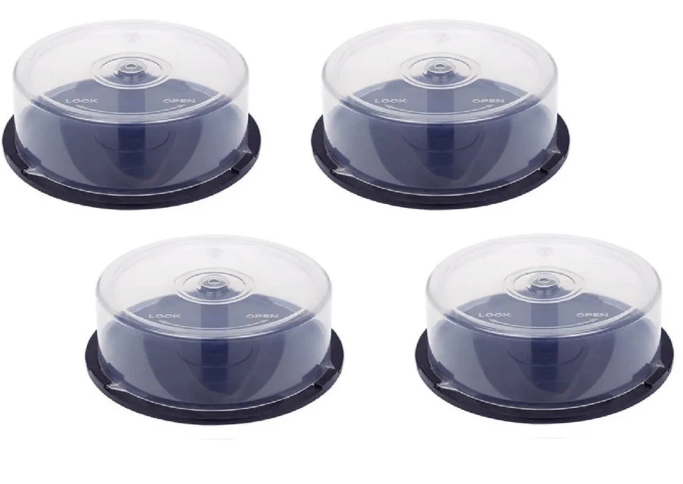 4 x 25 cakebox storage capacity CD DVD empty Spindle Tub Cake Box Case - Image 1 of 1