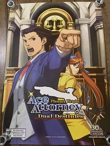 E3 Phoenix Wright Ace Attorney Dual Destinies poster Capcom 30° anniversario - Foto 1 di 2