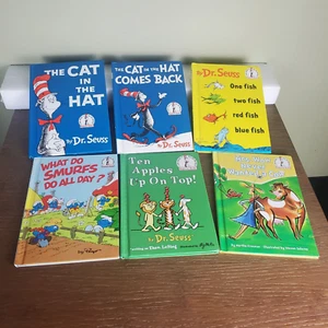 Lot Dr. Seuss Beginner Book Children Cat in the Hat Smurfs Ten Apples Classics - Picture 1 of 23